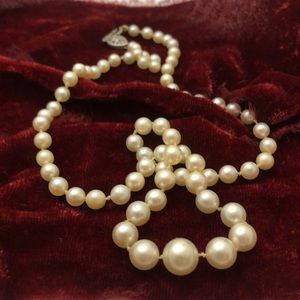 Vintage Graduated Real Pearl Necklace